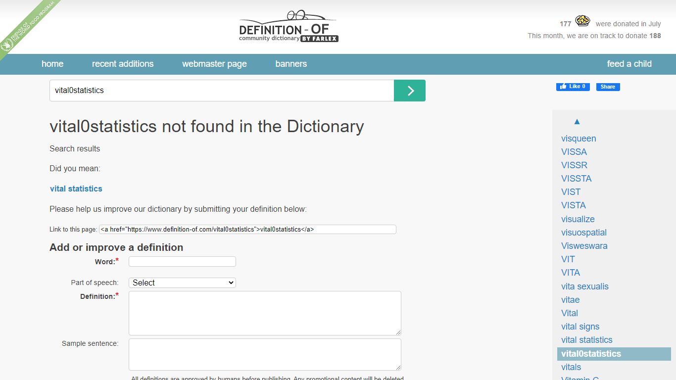 vital statistics - definition-of.com